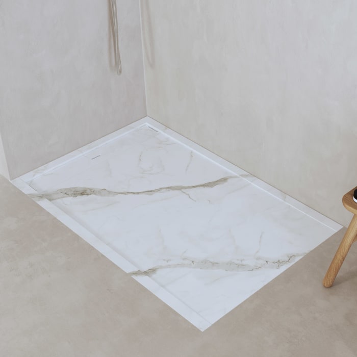 ALLUVION Zeus Duschwanne 180 x 90 cm, Feinsteinzeug Laminam®