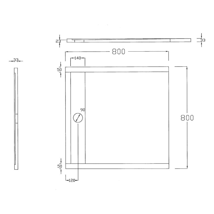 ALLUVION Zeus Duschwanne 80 x 80 cm, Feinsteinzeug Laminam®