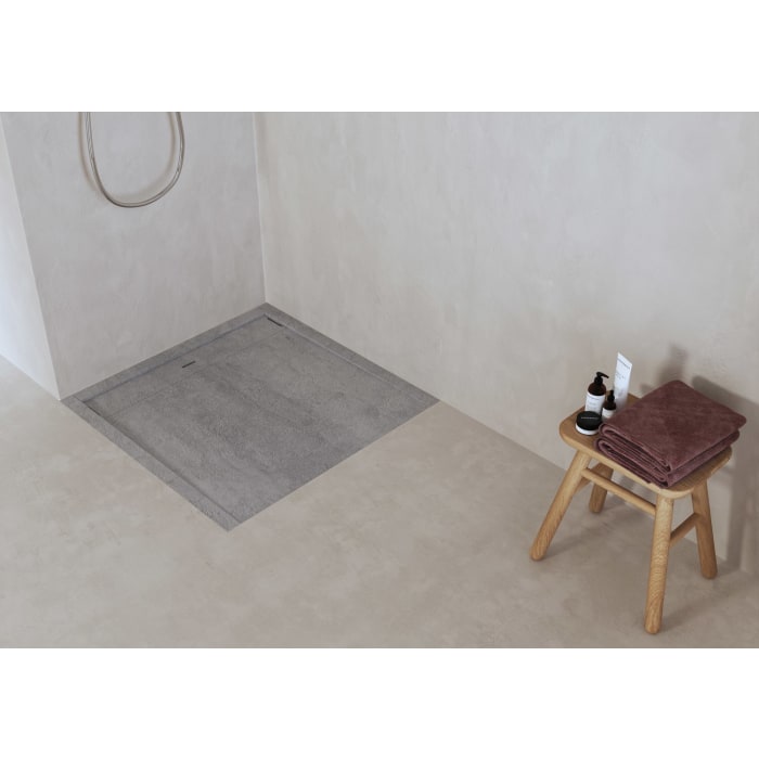 ALLUVION Zeus Duschwanne 80 x 80 cm, Feinsteinzeug Laminam®