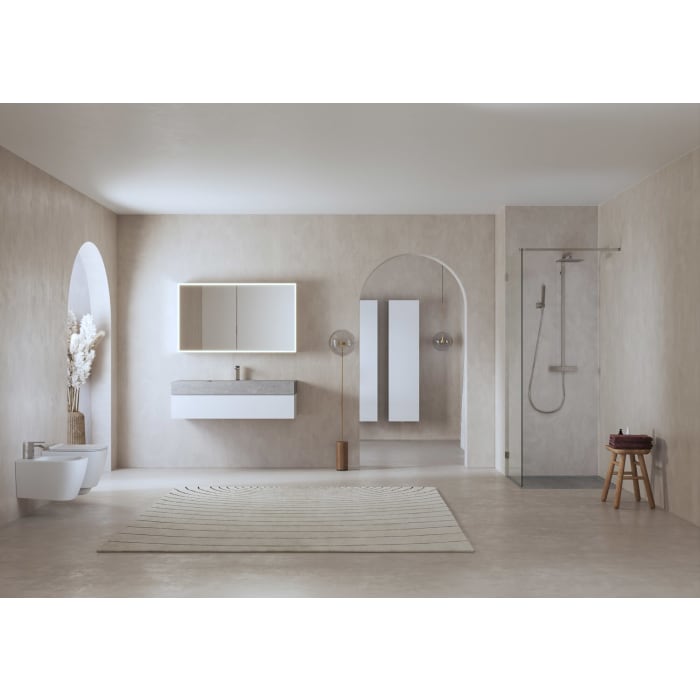 ALLUVION Zeus Duschwanne 80 x 80 cm, Feinsteinzeug Laminam®