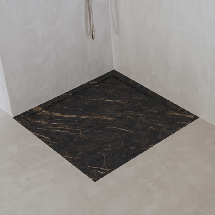 ALLUVION Zeus Duschwanne 90 x 90 cm, Feinsteinzeug Laminam®