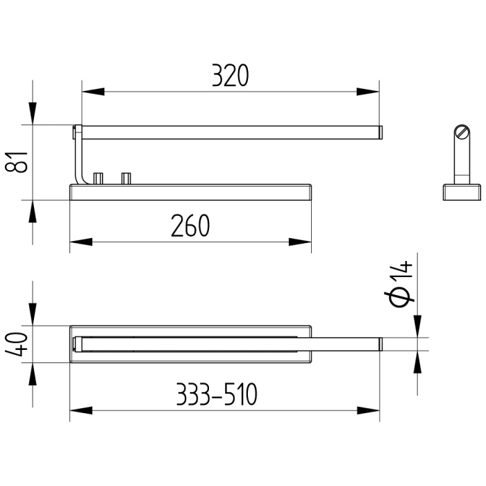 Avenarius Handtuchhalter ausziehbar 32 cm