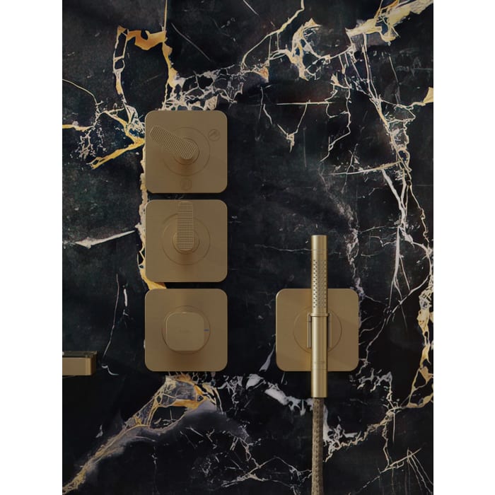 AXOR Citterio C Portereinheit 120/120 mit Stabhandbrause, 2 Strahlarten und Textilbrauseschlauch