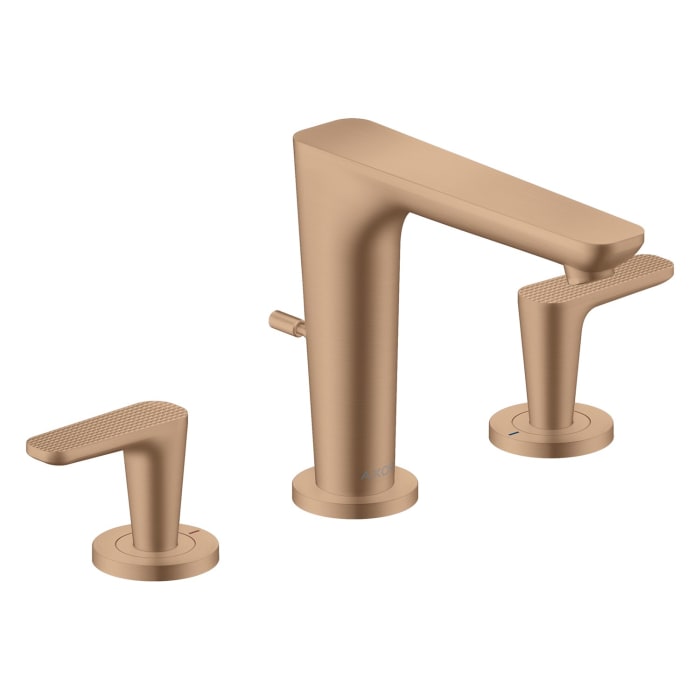 AXOR Citterio C 3-Loch Waschtischarmatur 125 mit Zugstangen-Ablaufgarnitur - Cubic cut