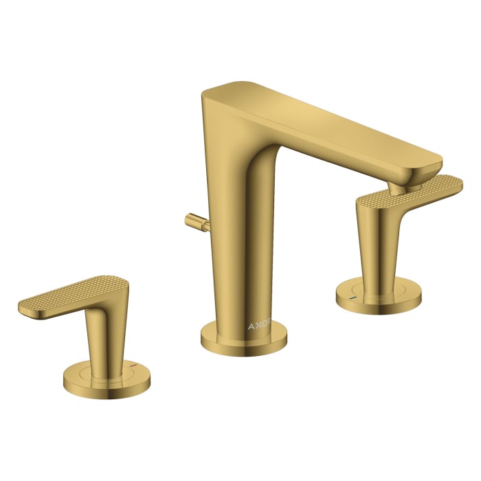 AXOR Citterio C 3-Loch Waschtischarmatur 125 mit Zugstangen-Ablaufgarnitur - Cubic cut