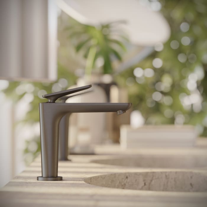 AXOR Citterio C Einhebel-Waschtischarmatur 125 CoolStart mit Ablaufgarnitur - Cubic cut