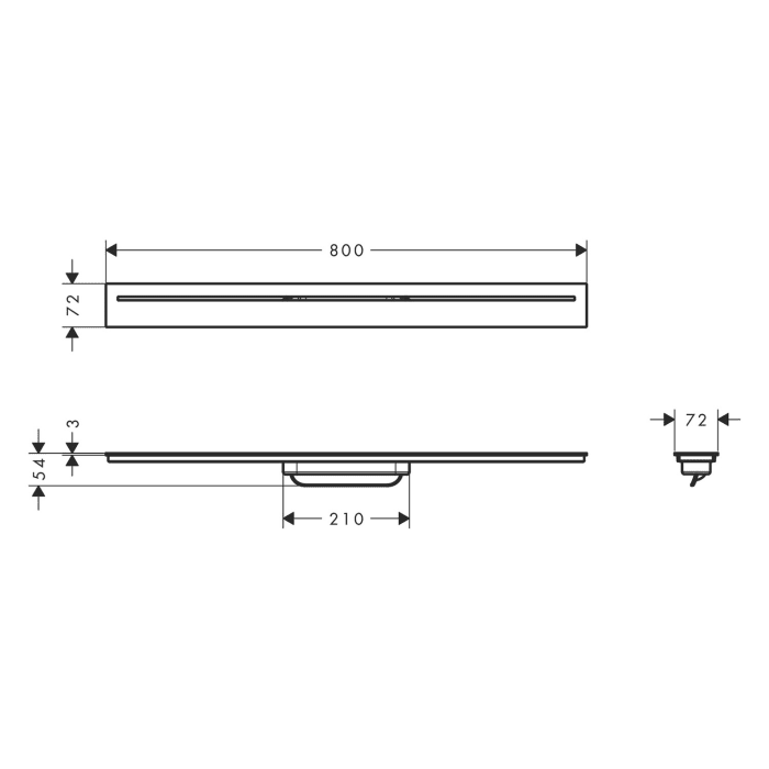 AXOR Drain Fertigset Duschrinne 80 cm