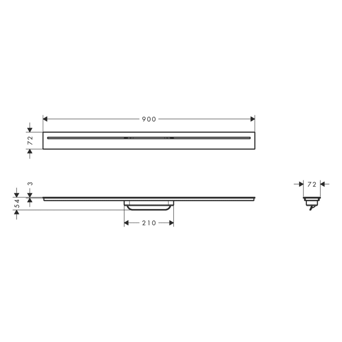 AXOR Drain Fertigset Duschrinne 90 cm
