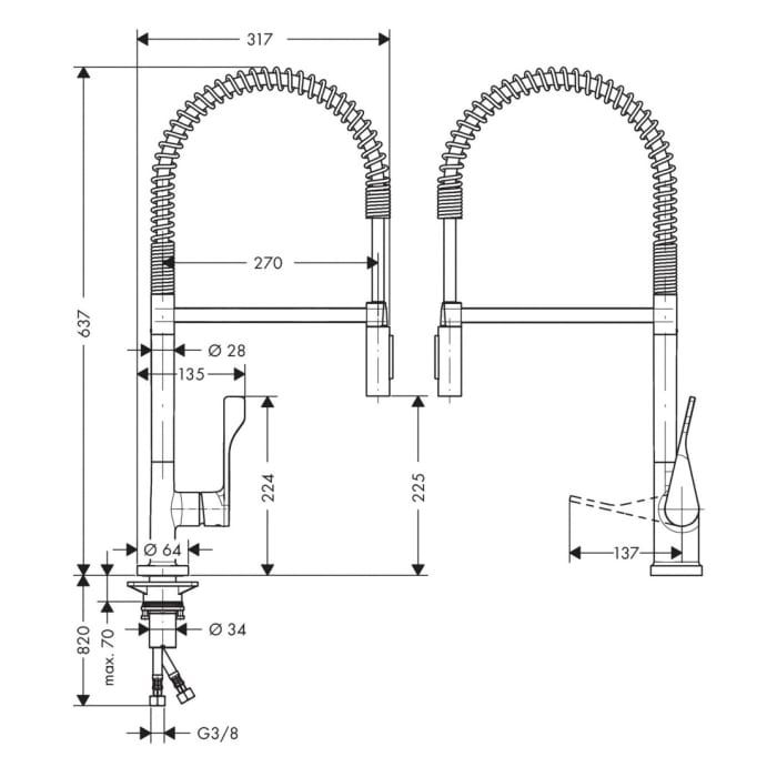 AXOR Citterio Einhebel-Küchenarmatur 230 Semi-Pro Eco