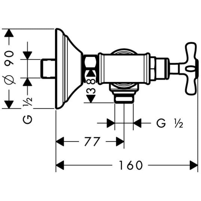 AXOR Montreux Zweigriff-Brausearmatur für AP-Montage