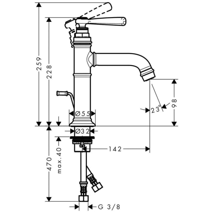 AXOR Montreux Einhebel-Waschtischmischer 100