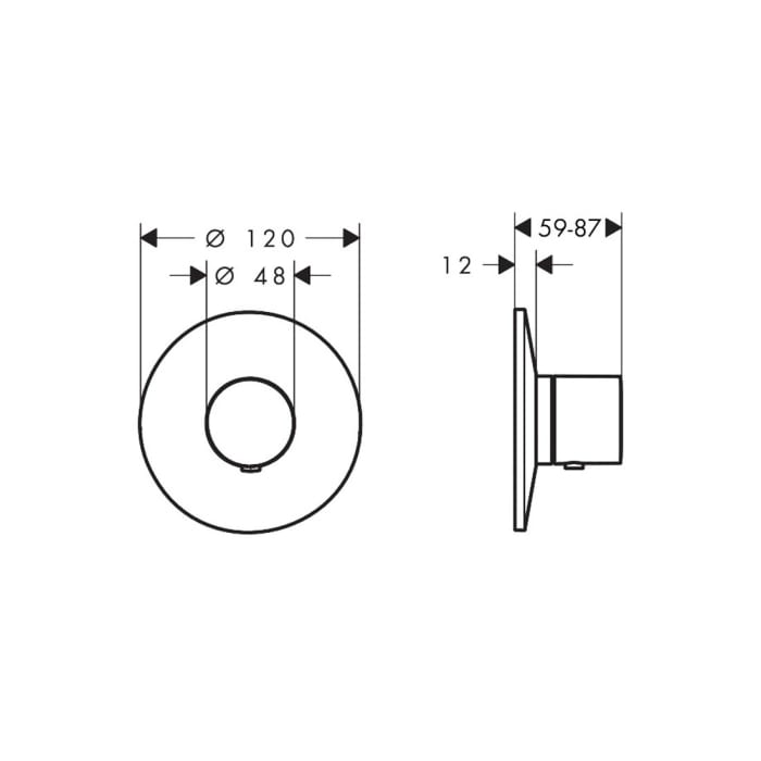 AXOR One Thermostat Unterputz für 1 Verbraucher, Rosette rund