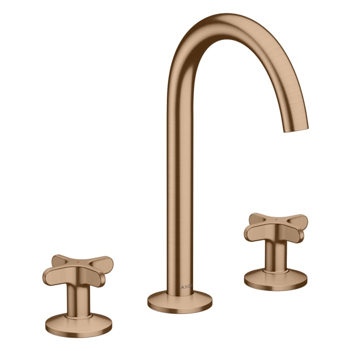 AXOR One 3-Loch Waschtischarmatur 170 mit Kreuzgriffen und Push-Open Ablaufgarnitur