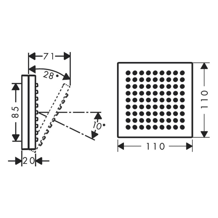 AXOR ShowerComposition Schulterbrause 110/110 1 Strahlart
