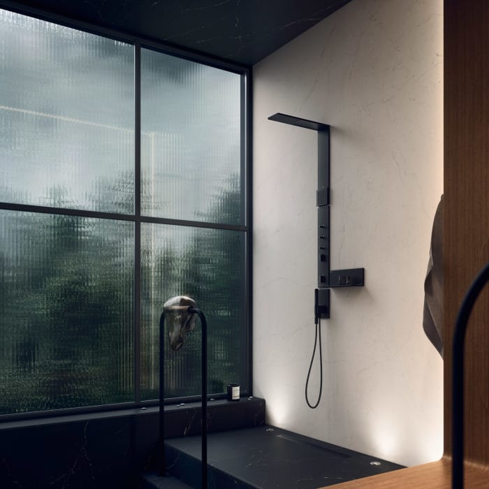 AXOR ShowerComposition Duschpaneel mit Thermostat, Duschkopf 110/220 1 Strahlart und Schulterbrause