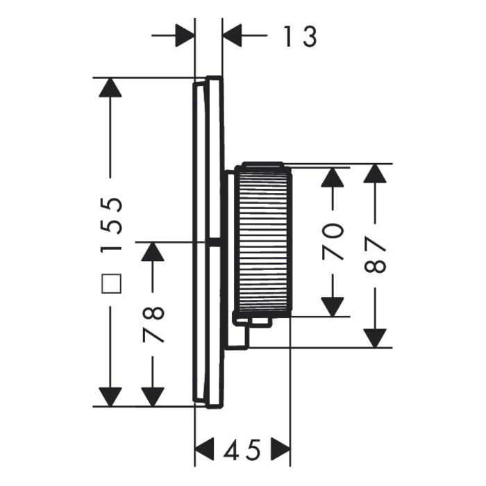 AXOR ShowerSelect ID Thermostat Unterputz eckig für 2 Funktionen