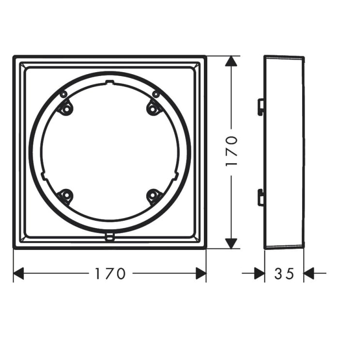 AXOR ShowerSelect ID Verlängerungsrosette eckig 2,2 cm