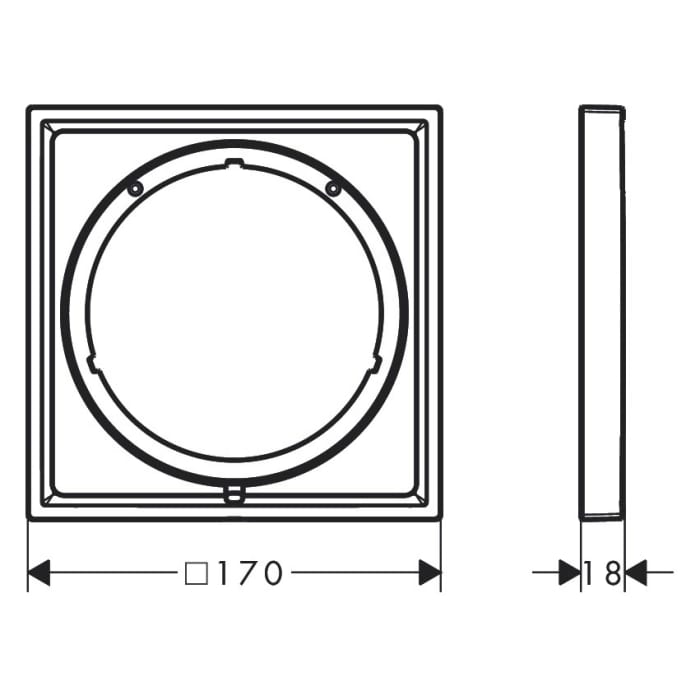 AXOR ShowerSelect ID Verlängerungsrosette eckig 0,5 cm