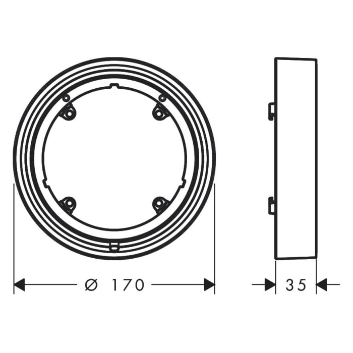 AXOR ShowerSelect ID Verlängerungsrosette rund 2,2 cm