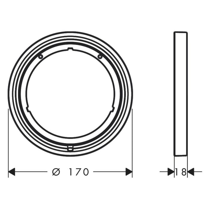 AXOR ShowerSelect ID Verlängerungsrosette rund 0,5 cm
