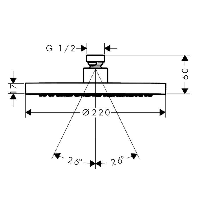 AXOR ShowerSolutions Kopfbrause 220 1jet EcoSmart