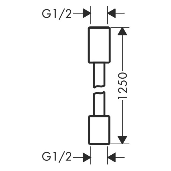 AXOR ShowerSolutions Textilbrauseschlauch 125 cm mit zylindrischer Mutter