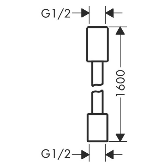 AXOR ShowerSolutions Textilbrauseschlauch 160 cm mit zylindrischer Mutter