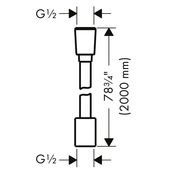 AXOR ShowerSolutions Textilbrauseschlauch 200 cm mit konischer und zylindrischer Mutter