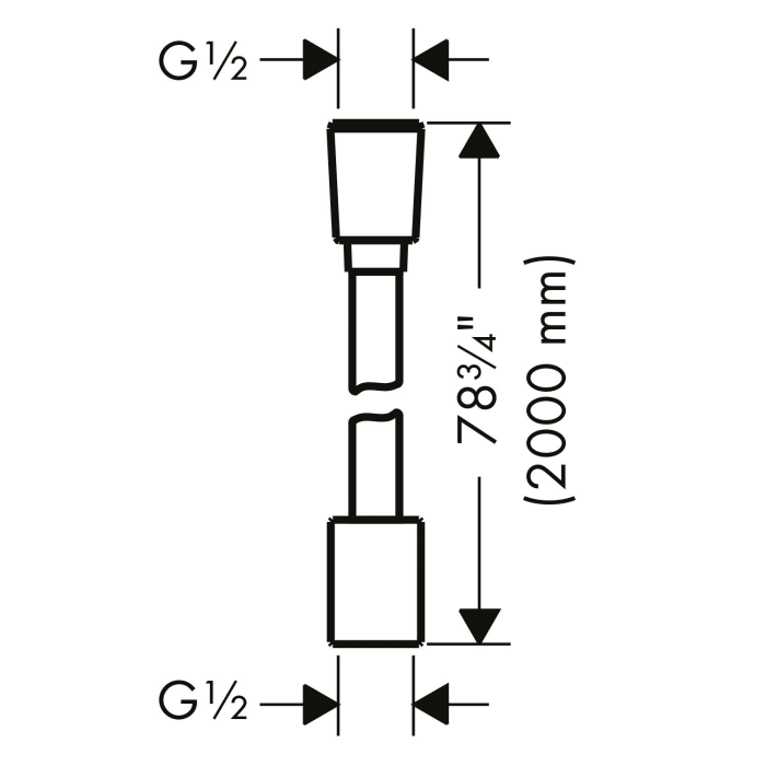 AXOR ShowerSolutions Textilbrauseschlauch 200 cm mit zylindrischer Mutter