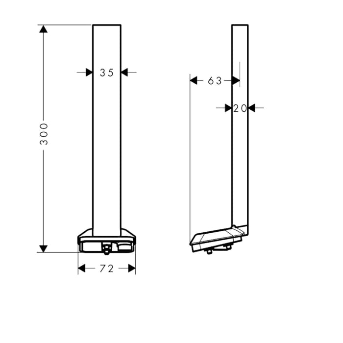 AXOR ShowerSphere Deckenanschluss 300 mm für Duschkopf 1 Strahlart