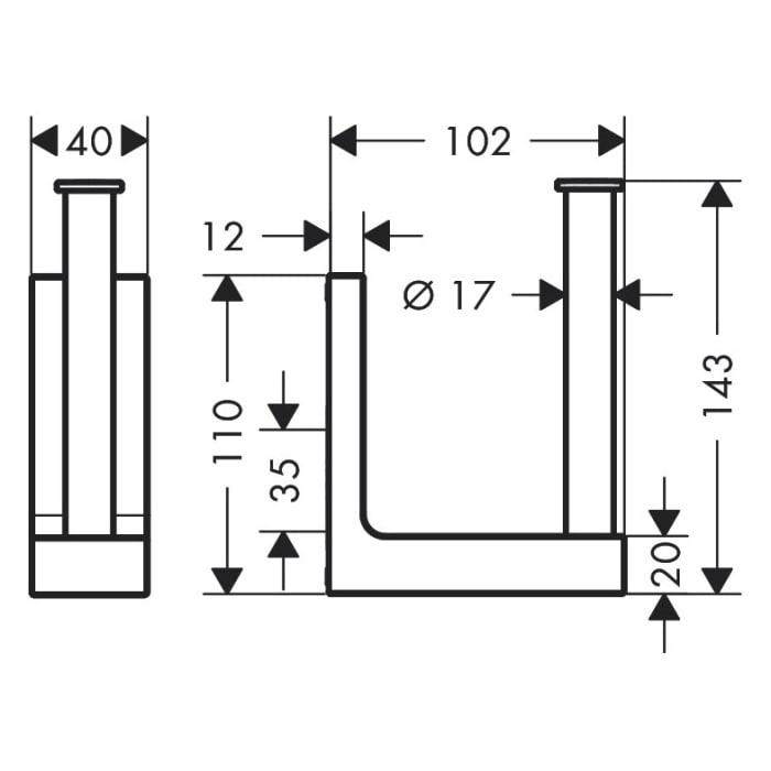 AXOR Universal Rectangular Ersatzpapierrollenhalter