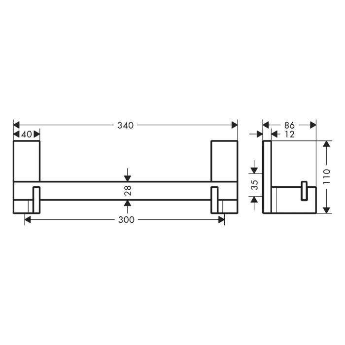 AXOR Universal Rectangular Haltestange