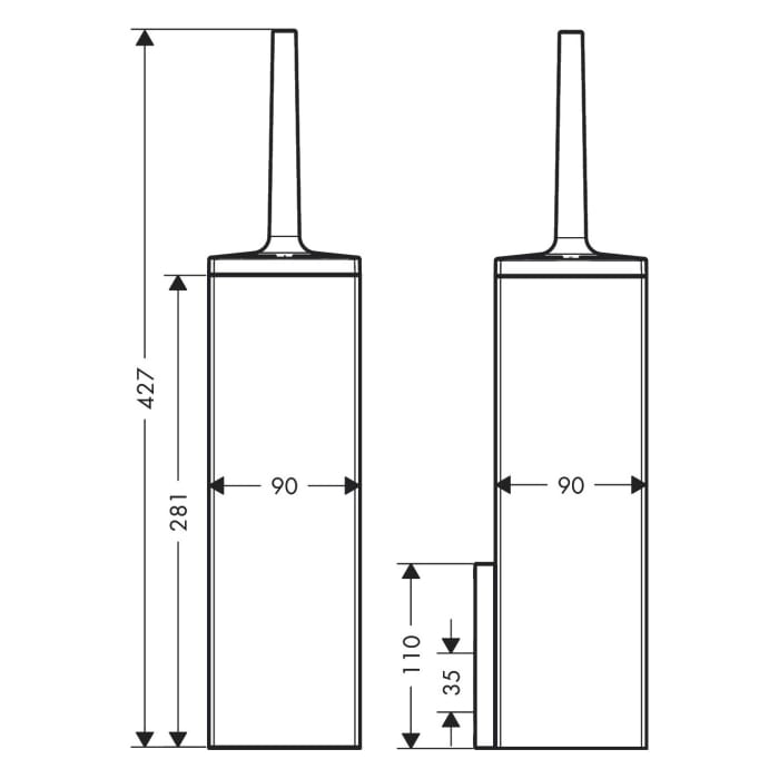 AXOR Universal Rectangular Toilettenbürstenhalter Wandmontage