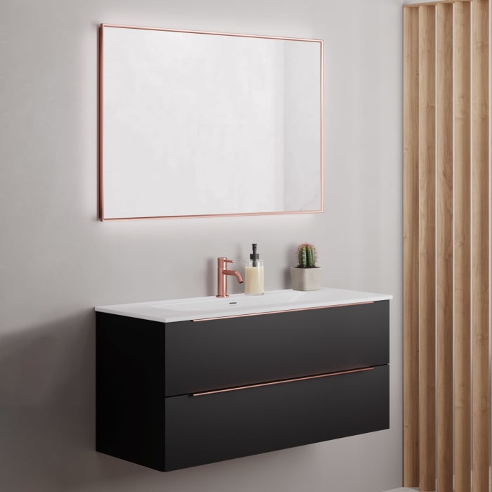 pianura Lucia Badmöbel Set 102 cm mit LED-Lichtspiegel