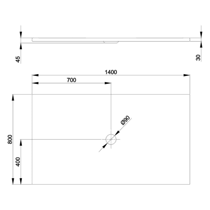 Bette BetteFloor Duschfläche 140 x 80 cm mit BetteGlasur® Plus