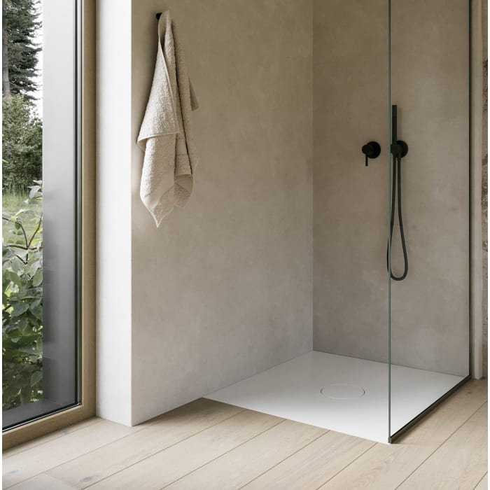 Bette Air Duschwanne 100 x 100 x 1 cm mit BetteGlasur Plus u. Minimum Wannenträger