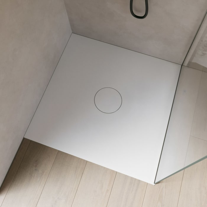 Bette Air Duschwanne 100 x 100 x 1 cm mit BetteGlasur Plus u. Minimum Wannenträger