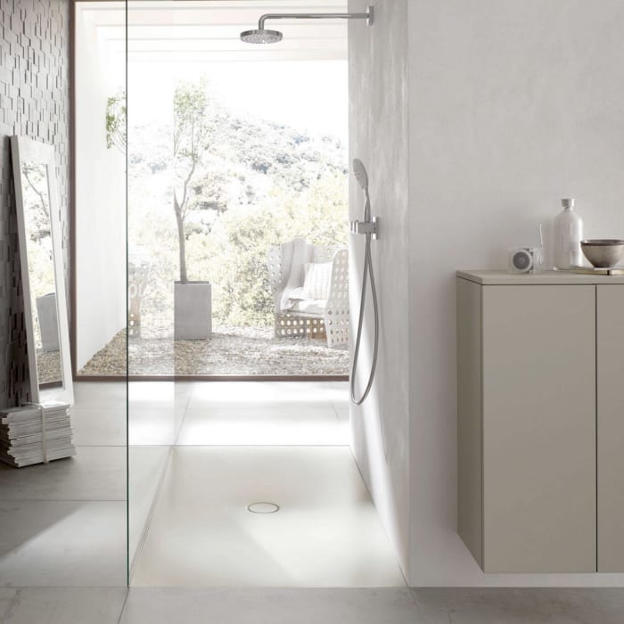 Bette BetteFloor Duschfläche 150 x 100 cm mit BetteAntirutsch Pro und Minimum-Wannenträger