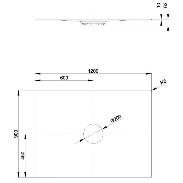 Bette Air Duschwanne 120 x 90 x 1 cm mit Antirutsch Sense