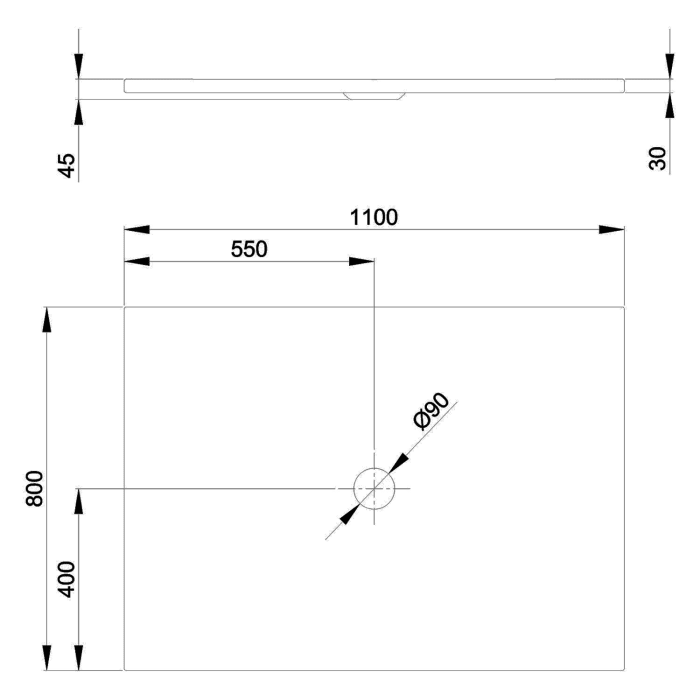 Bette BetteFloor Duschfläche 110 x 80 cm mit BetteGlasur® Plus