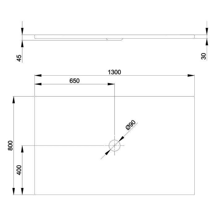 Bette BetteFloor Duschfläche 130 x 80 cm