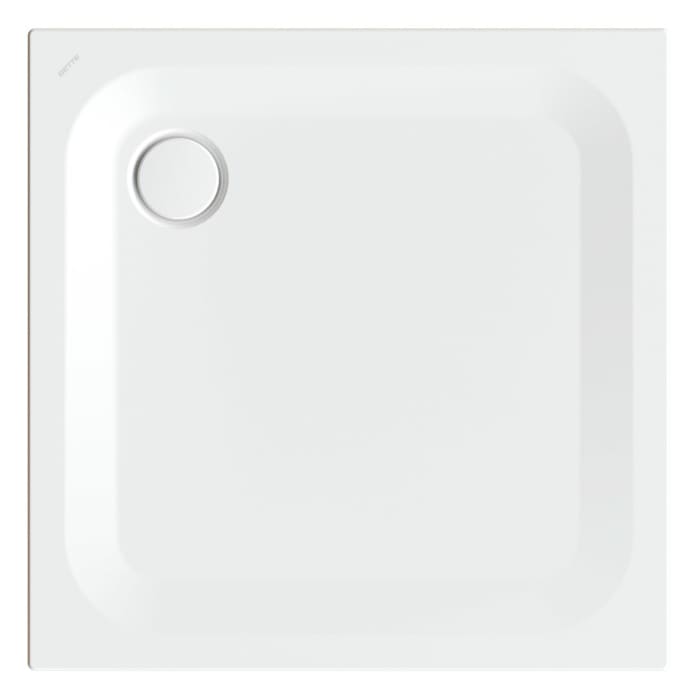 Bette Ultra Duschwanne superflach 90 x 90 x 2,5 cm mit Minimum-Wannenträger und BetteGlasur® Plus
