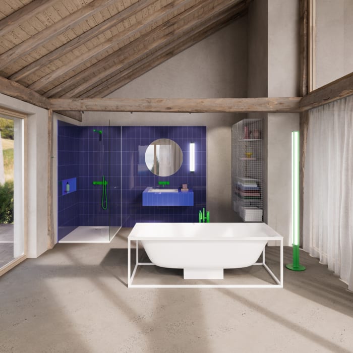 Bette Ultra Space Duschwanne 100 × 80 × 1,5 cm mit BetteAntirutsch Sense