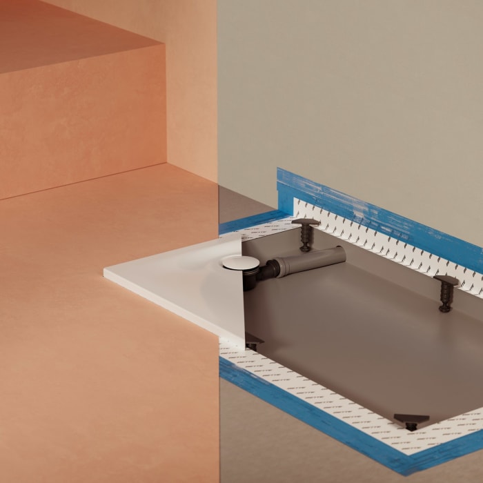 Bette Ultra Space Duschwanne 100 × 100 × 1,5 cm mit BetteAntirutsch Pro und Seal+ Abdichtung