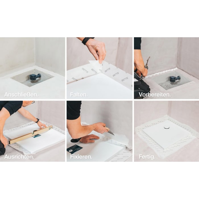 Bette Ultra Space Duschwanne 140 × 90 × 2,5 cm mit BetteAntirutsch Sense und Seal+ Abdichtung