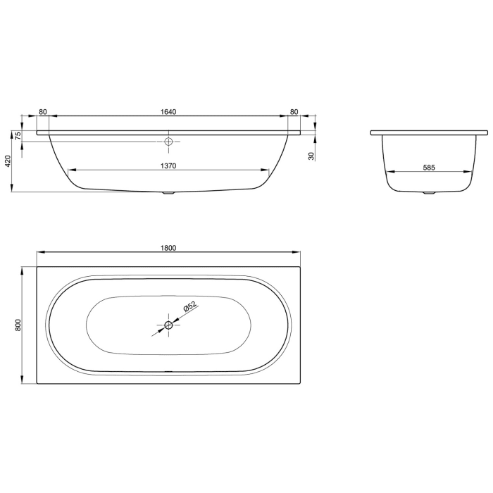 Bette Starlet Badewanne 180 x 80 cm