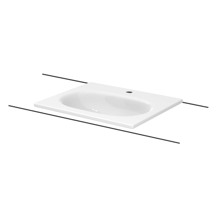 BetteComodo Einbau-Waschtisch 60 x 49,5 cm mit Hahnloch und BetteGlasur® Plus