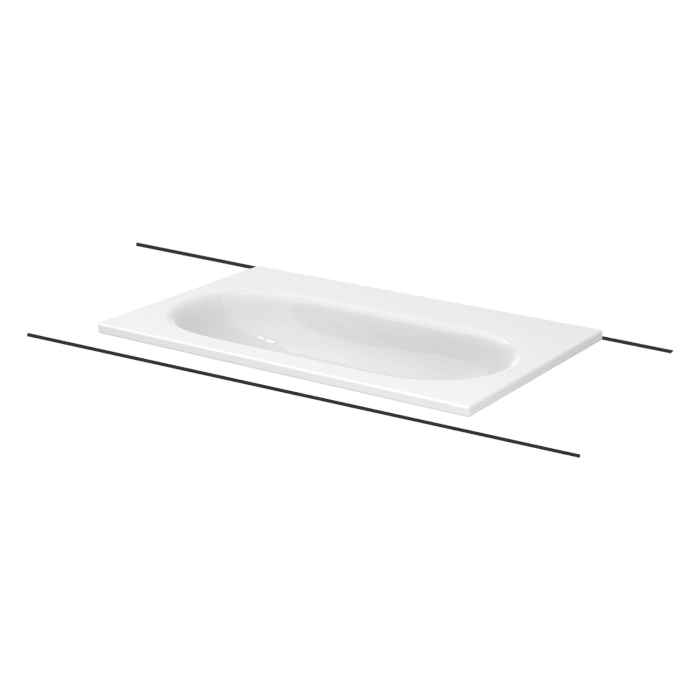 BetteComodo Einbau-Waschtisch 80 x 49,5 cm ohne Hahnloch, mit BetteGlasur® Plus