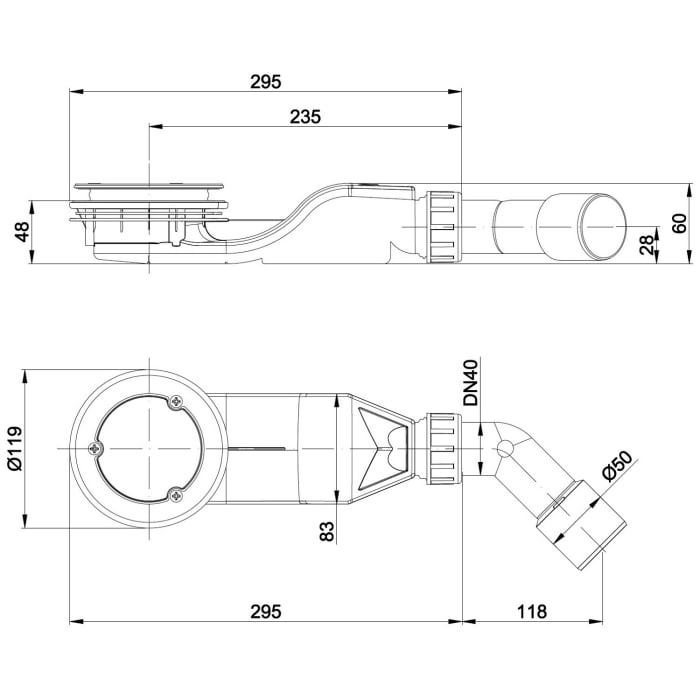 Bette BetteAir 30, seitlich - 0,6 l/s mit Antirutsch Pro