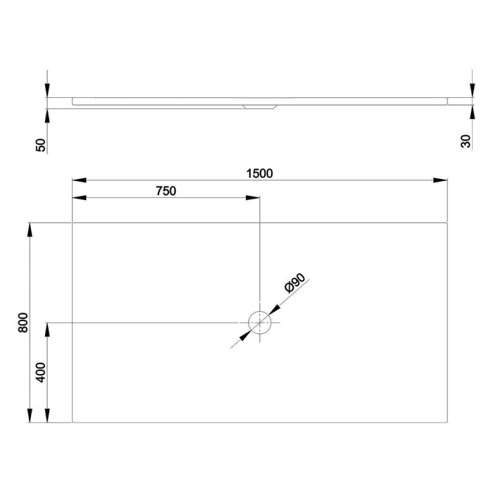 Bette BetteFloor Duschfläche 150 x 80 cm